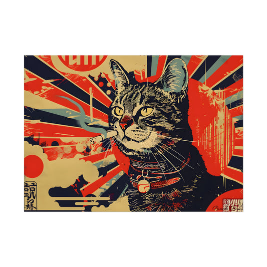 Whimsical Urban Wildlife: Cat Art in a Bolstered Setting - Poster