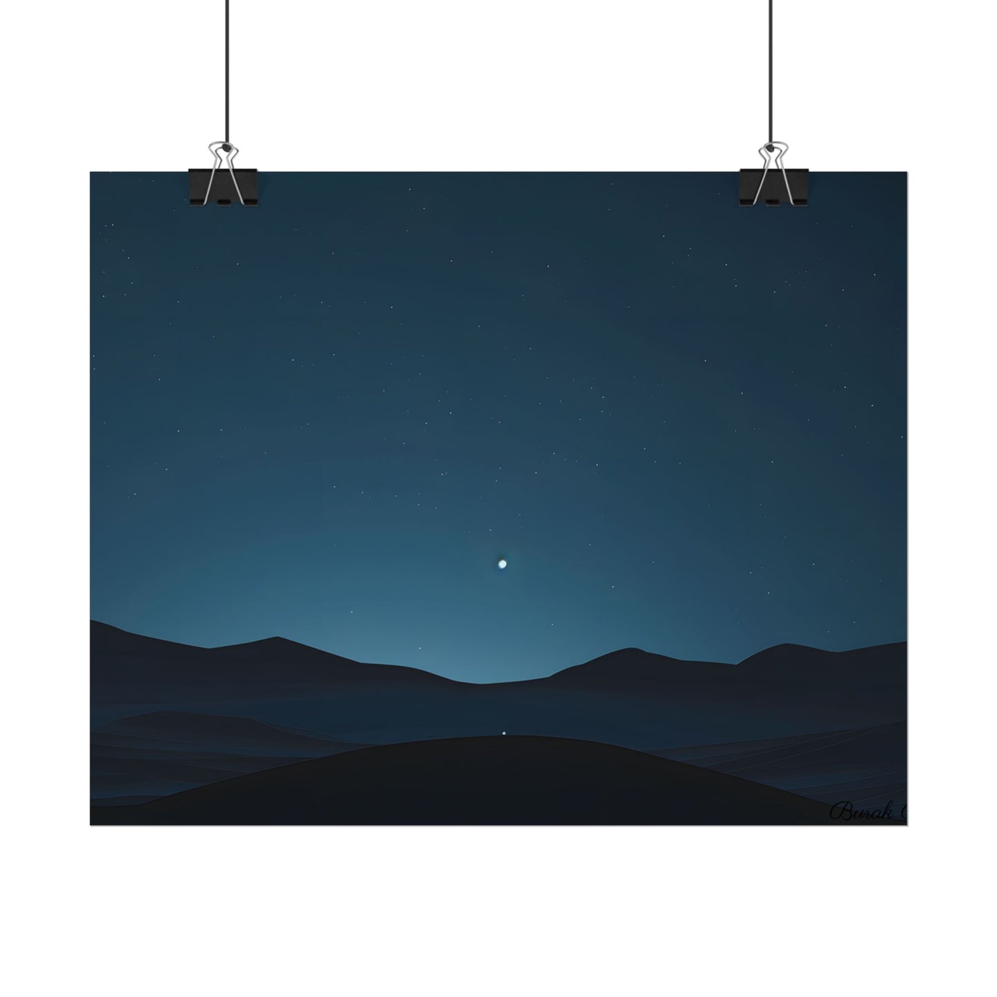Minimalist Night Sky: Abstract Starry Art - Poster
