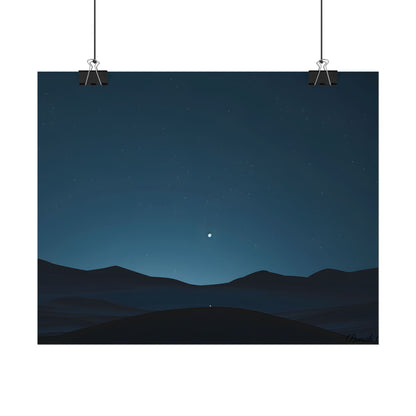 Minimalist Night Sky: Abstract Starry Art - Poster