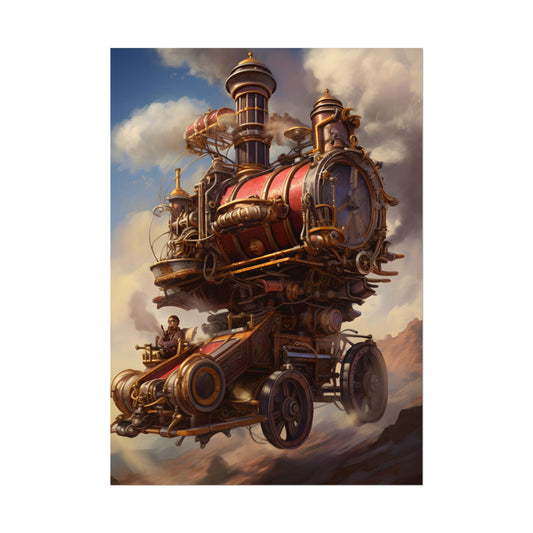 Steampunk Thrill: Airship Sky Race Adventure - Poster