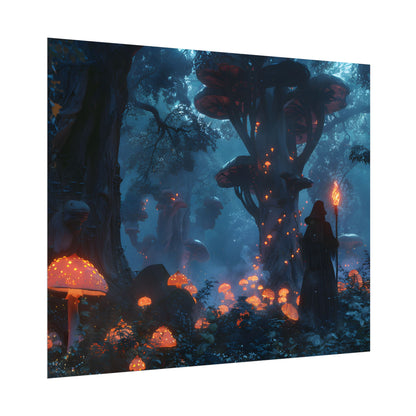 Mystical Forest Encounter: Vibrant Witch Artwork - Poster