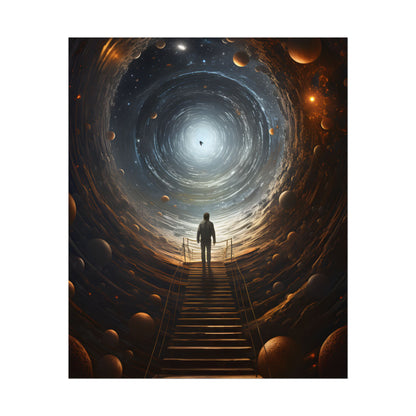 Space-Time Explorer: Intrepid Journey in Black and White - Poster