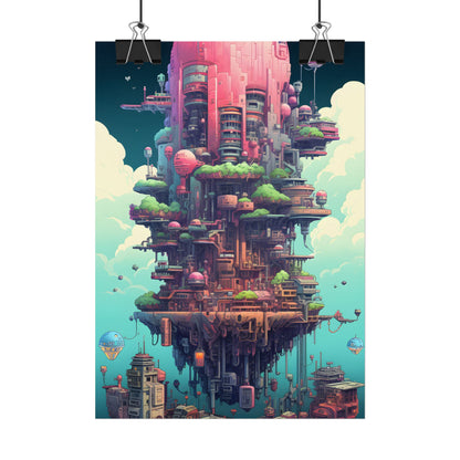 Gamified Pixelated Cyber-Pets: Colorful Digital Art - Poster