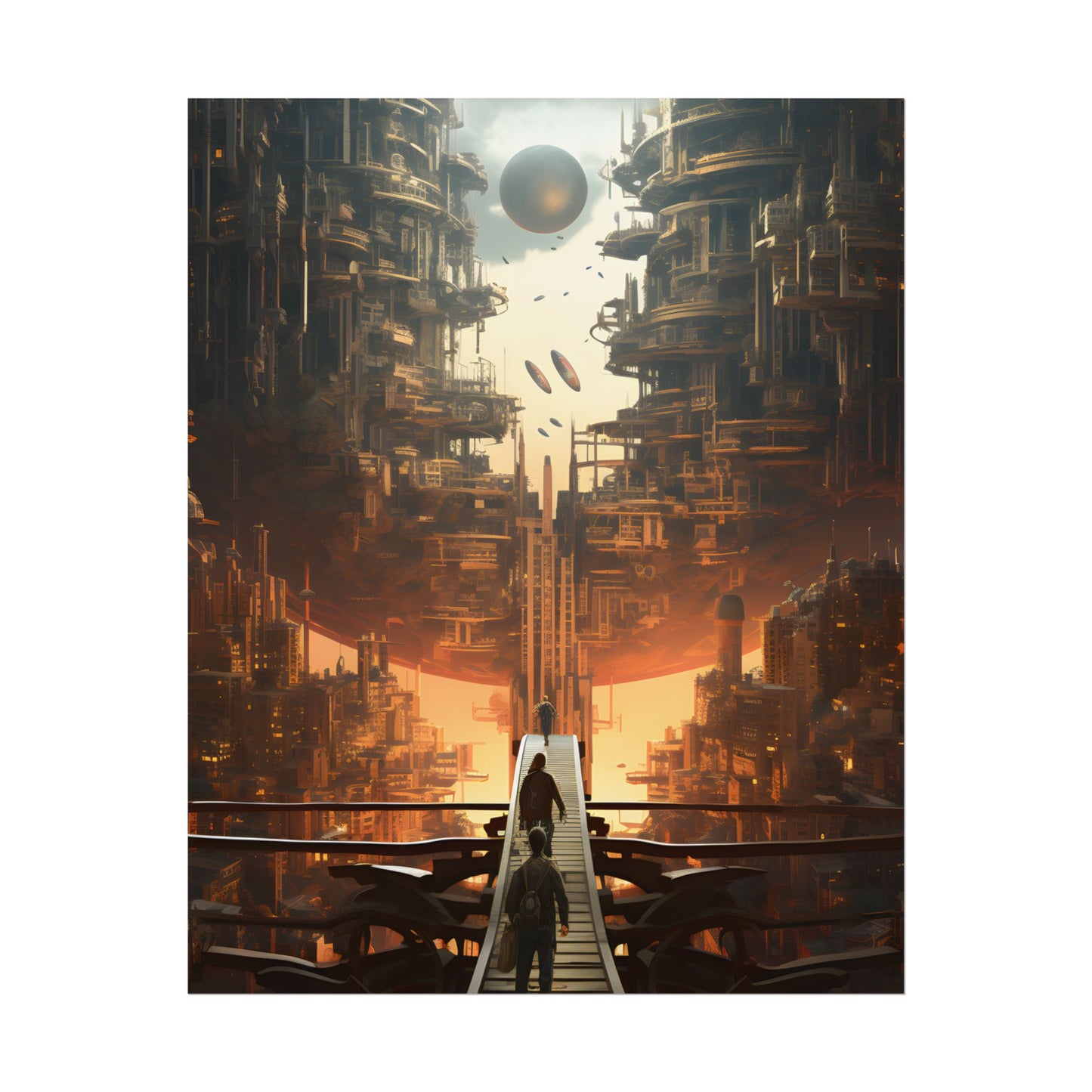 Perfect Futuristic Cityscape: Dystopian Utopia Urban Artwork - Poster