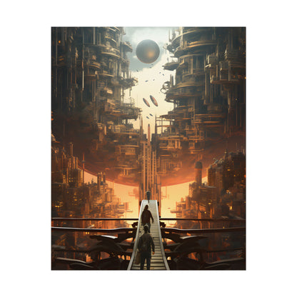 Perfect Futuristic Cityscape: Dystopian Utopia Urban Artwork - Poster