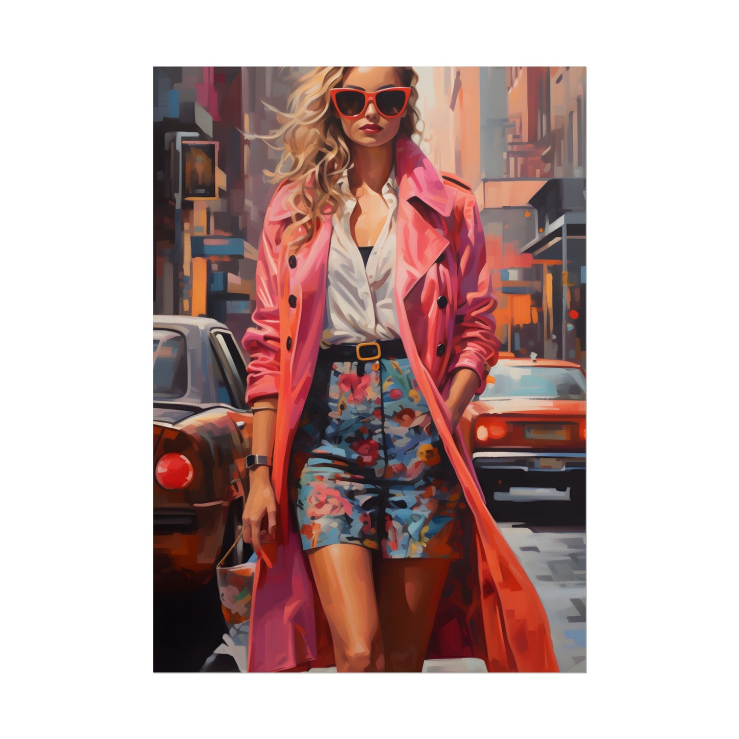 Urban Fashionista: City Street Photography Artwork - Poster
