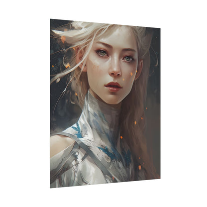 Astonishing Blonde Portrait: Capturing Intensity in Art - Poster