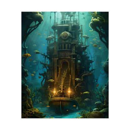 Steampunk Undersea Odyssey: A Journey on the Nautilus - Poster
