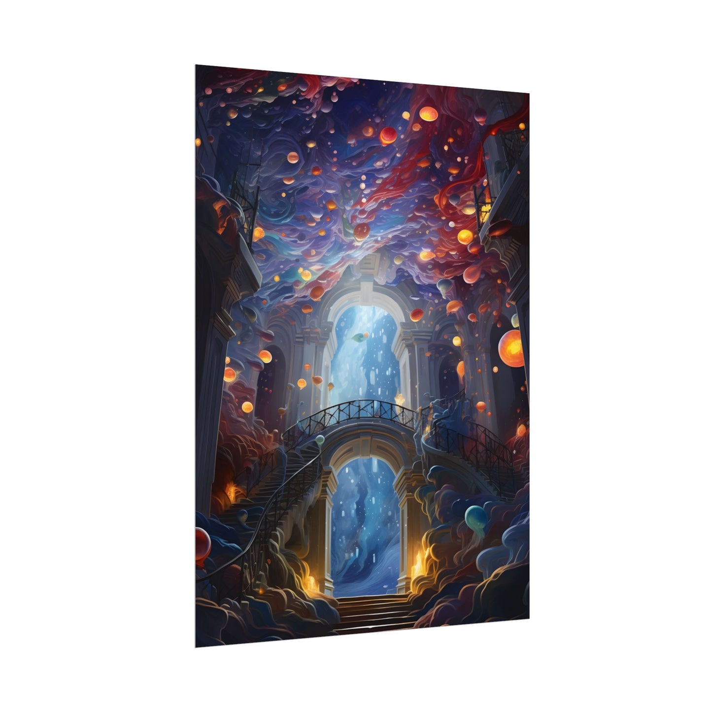Celestial Art Gallery: Atmospheric Interior Space - Poster