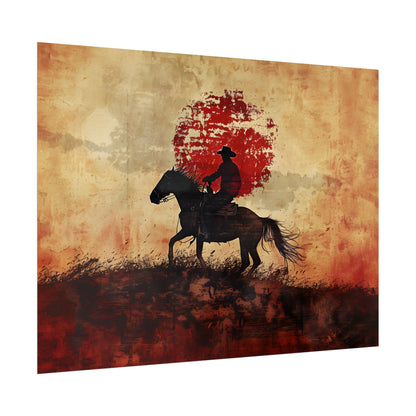 Dynamic Rodeo Scene: Earthy Tones of a Thrilling Ride - Poster