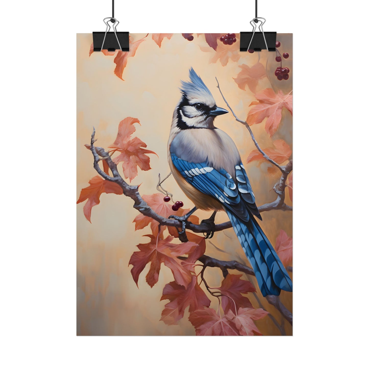 Autumn Oak Branch: Oil Painting Artwork - Poster