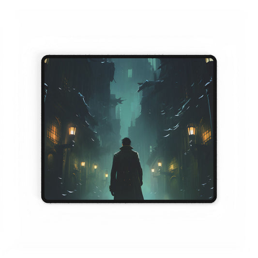 Urban Noir Detective: Mystery Solving Artwork - Desk Mat