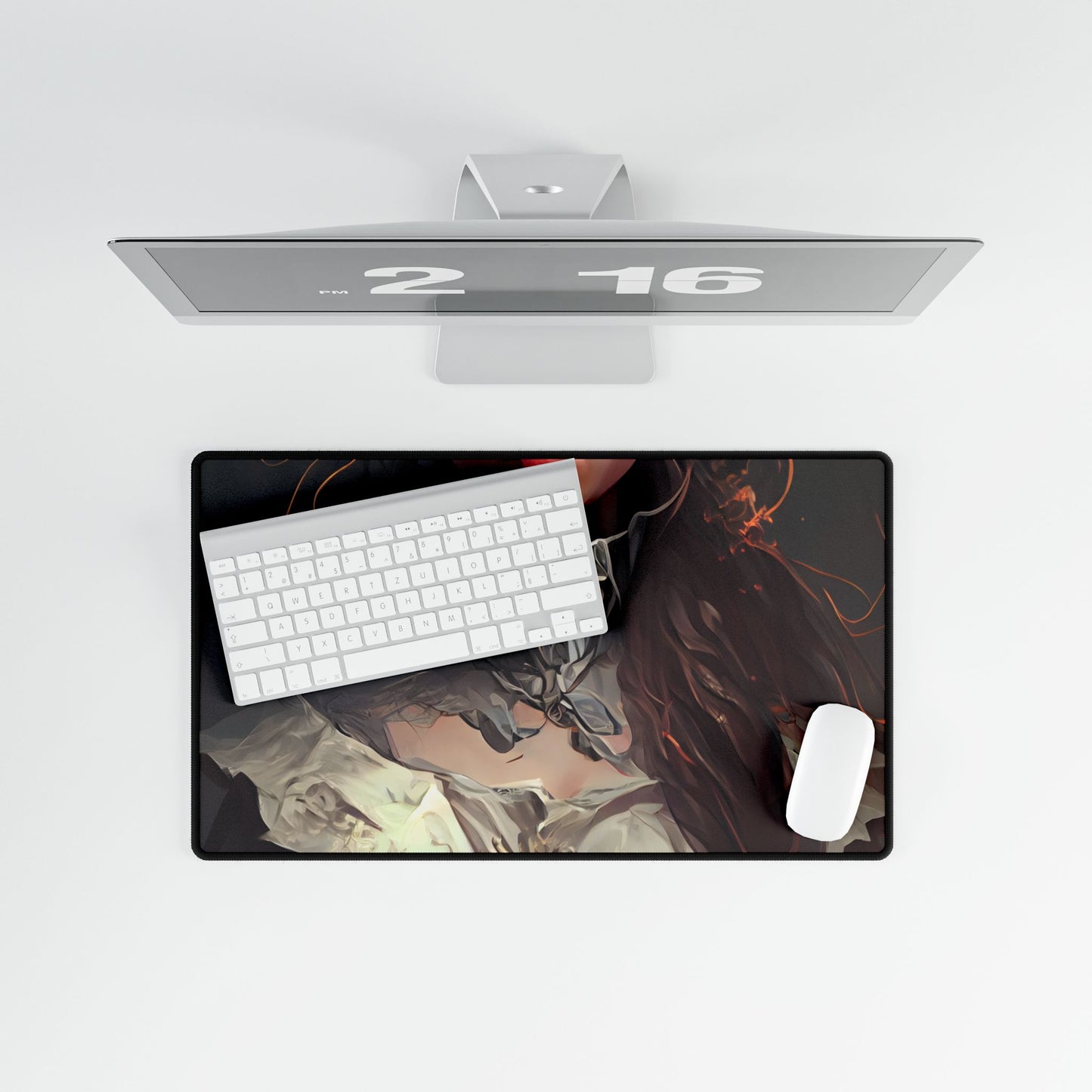 Elegant Professional Portrait: Brown Hair - Desk Mat
