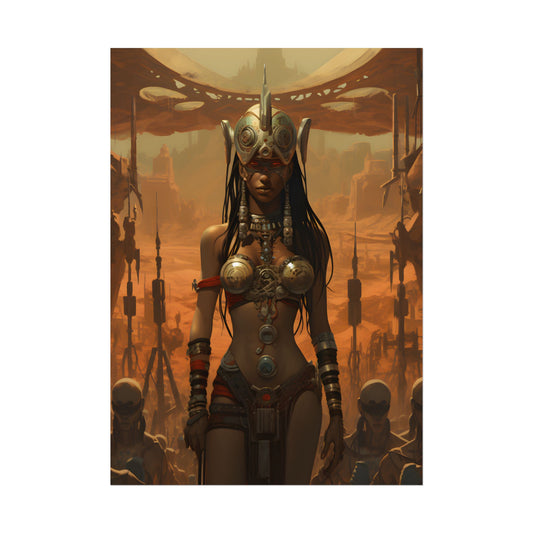 Futuristic Harmony: A Peaceful Tribal Society Artwork - Poster