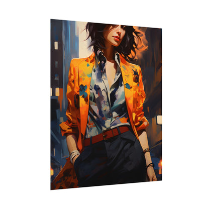 Urban Youthful Portrait: Fashionable City Style Digital Art - Poster
