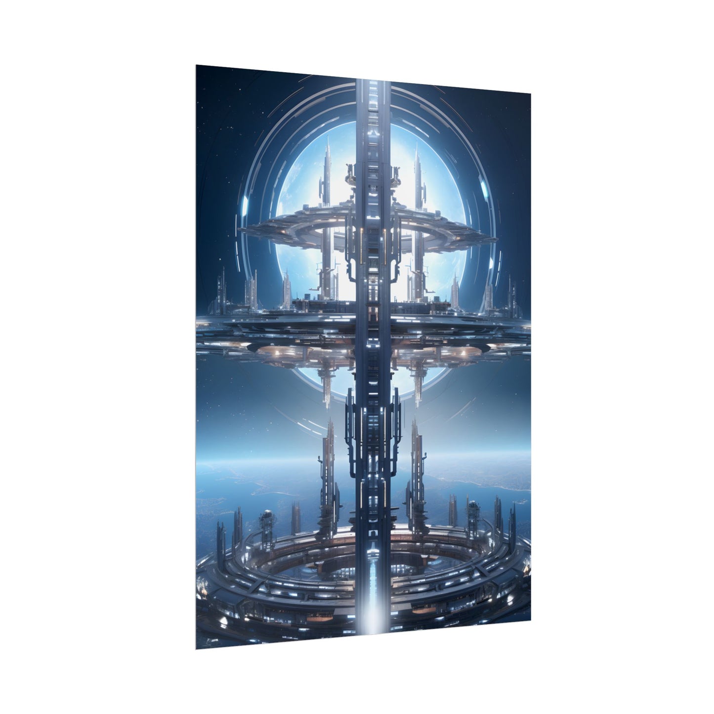Massive Orbital Space Station: Detailed Artwork - Poster