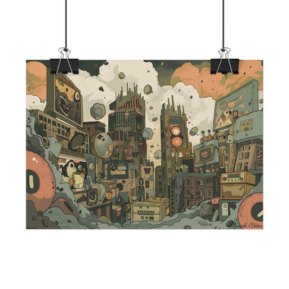 Comic Book Style Iconic Mask: Bold Lines and Dramatic Details - Poster