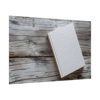 Minimalist Notebook with Embossed Dot Pattern: Unique Stationery Art - Poster