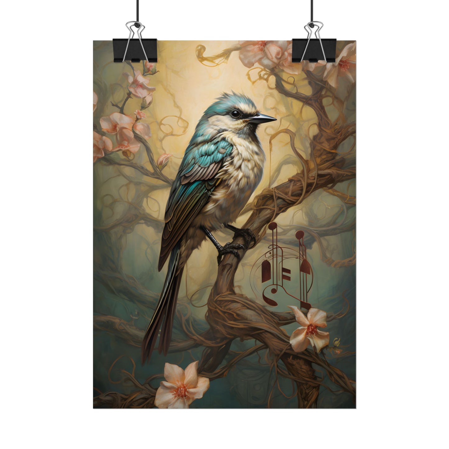 Blue Beauty: A Majestic Songbird in Nature - Poster