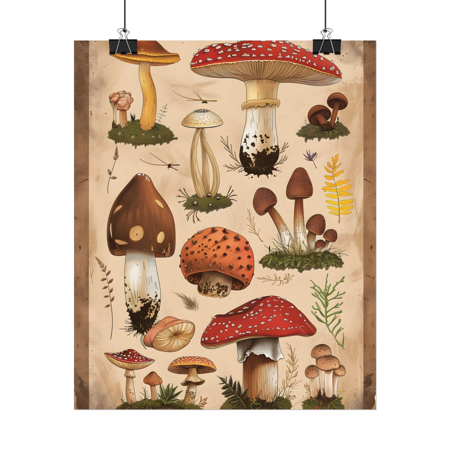 Vibrant Mushroom Species Poster: A Colorful Collection - Poster