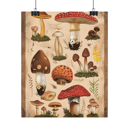 Vibrant Mushroom Species Poster: A Colorful Collection - Poster