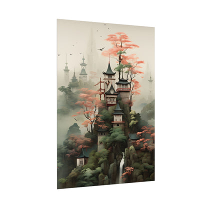 Post-Impressionist Landscape Masterpiece: Ash Magenta Dreams - Poster