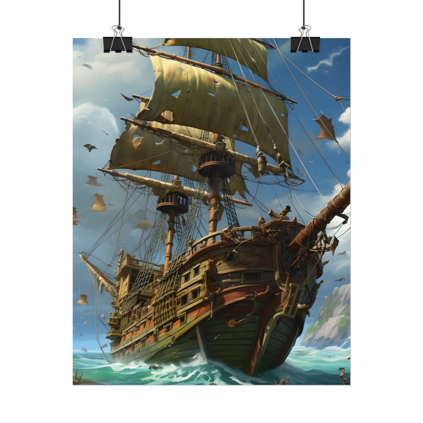 Swashbuckling Time-Traveling Pirate Crew: Colorful Artwork - Poster