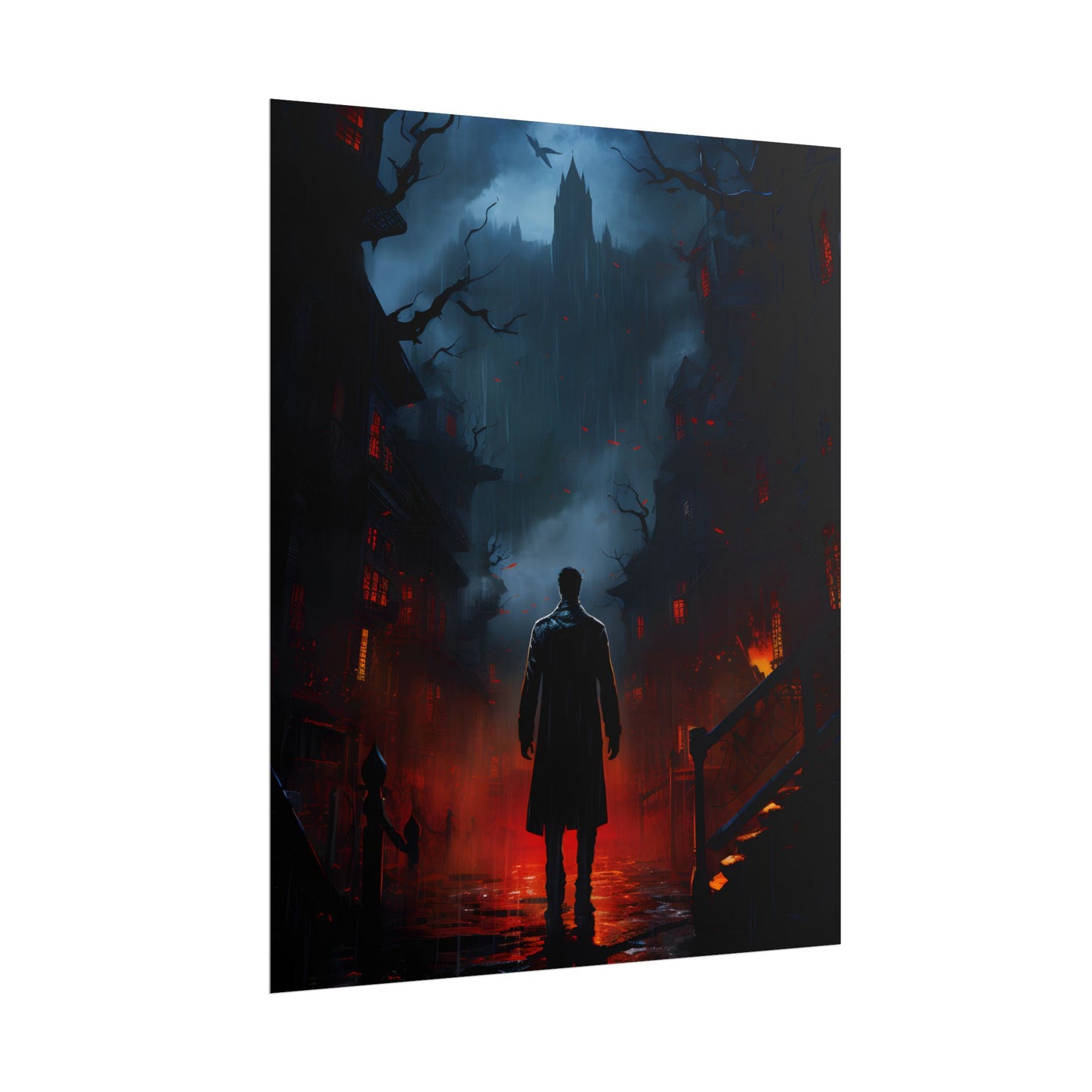 Urban Fantasy Noir: Nighttime Detective Artwork - Poster
