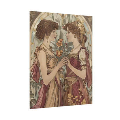 Middle Eastern Floral Beauty: Traditional Attire Digital Art - Poster