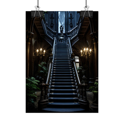 Haunted Victorian Mansion Mystery: Spooky Gothic Artwork - Poster
