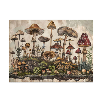Vintage Mushroom Illustrations: A Collection of Unique Fungi - Poster