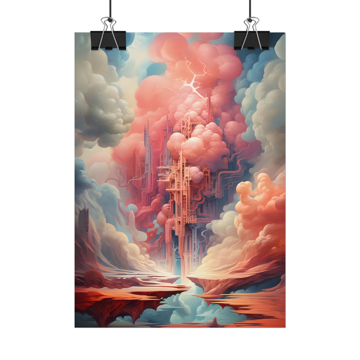 Cyber Dreamscape: Abstract Artwork in Neon Hues - Poster