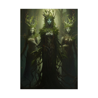Mystical Forest Guardians: Ancient Tree Spirits Digital Art - Poster