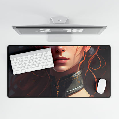 Redheaded Beauty: Formal Portrait in Dark Dress - Desk Mat