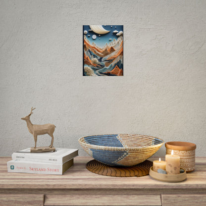 Vibrant European Quilled Landscape: Intricate Paper Art - Poster