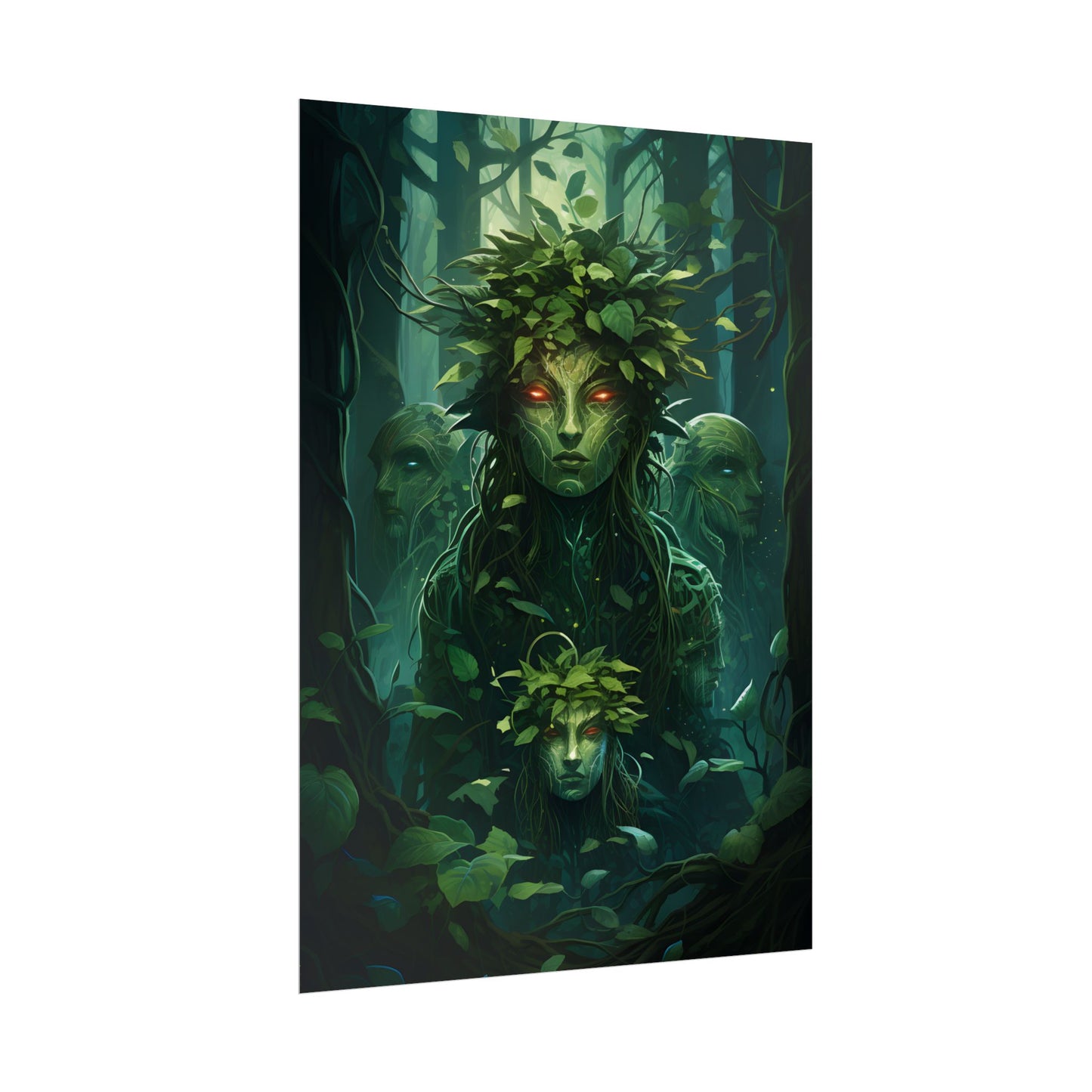 Mystical Forest Guardians: Serene Ancient Tree Spirits - Poster