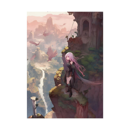 Dramatic Anime Bird: Colorful Birds Eye View - Poster
