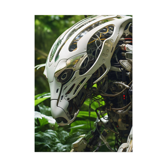 Tranquil Wildlife Sanctuary: AI-Operated Robot in Nature's Harmony - Poster