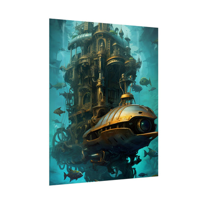 Steampunk Oceanic Adventure: Brass Skirted Explorer - Poster