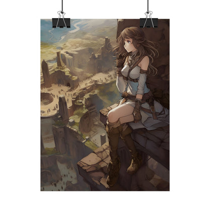 Heroic Bird's Eye View: A Detailed Anime Scene - Poster