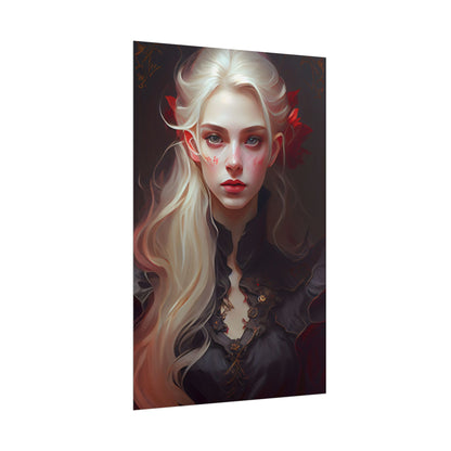 Beautiful Blonde Portrait: A Stunning Female in Black Top - Poster
