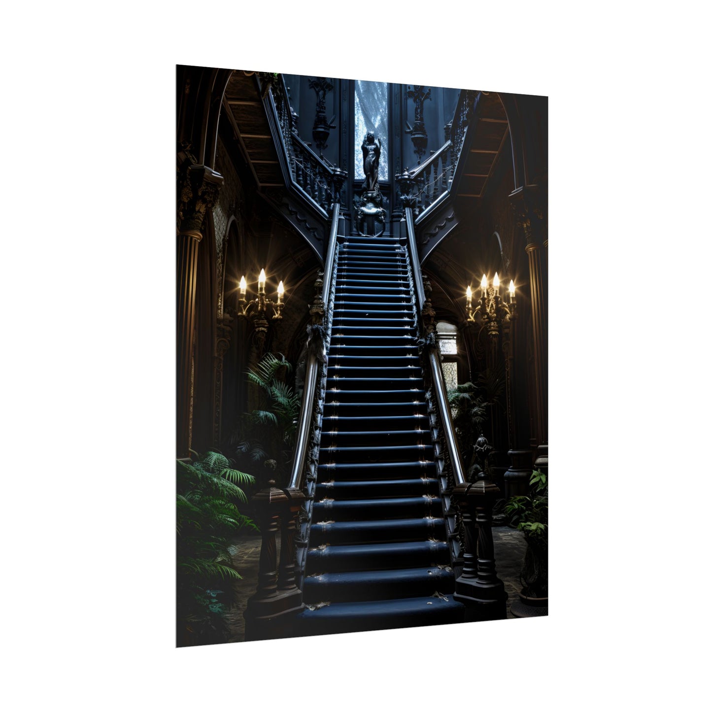 Haunted Victorian Mansion Mystery: Spooky Gothic Artwork - Poster