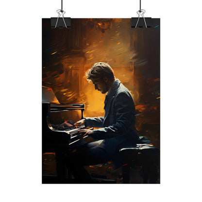 Mysterious Piano Portrait: A Dramatic Musical Masterpiece - Poster