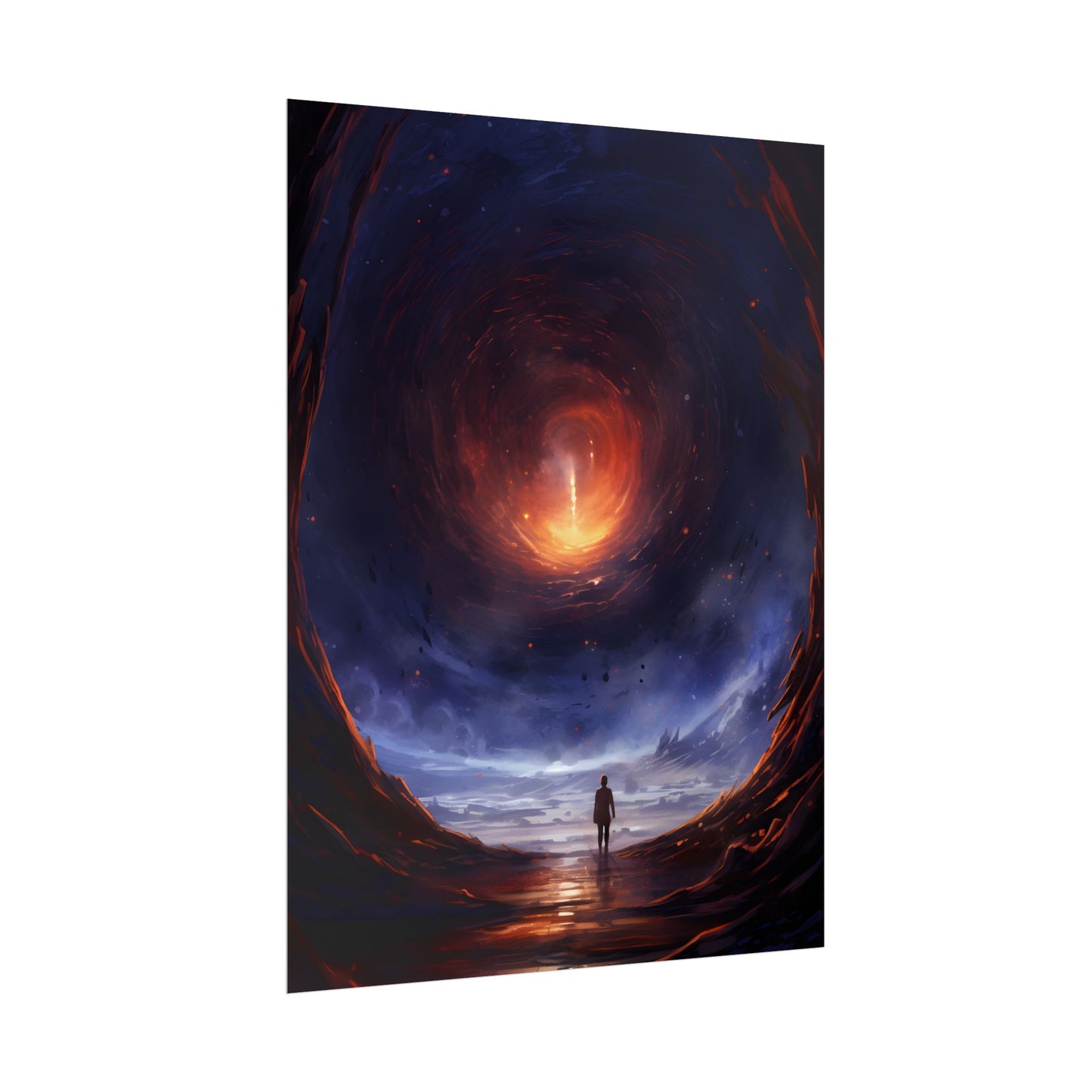 Mysterious Black Hole Cosmos: Space Art with Planetary Orbits - Poster