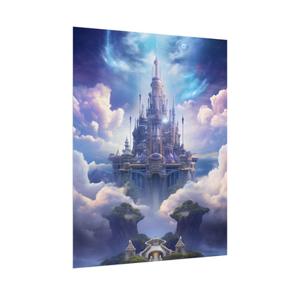 Celestial Fantasy Floating City: Dreamlike Artwork - Poster