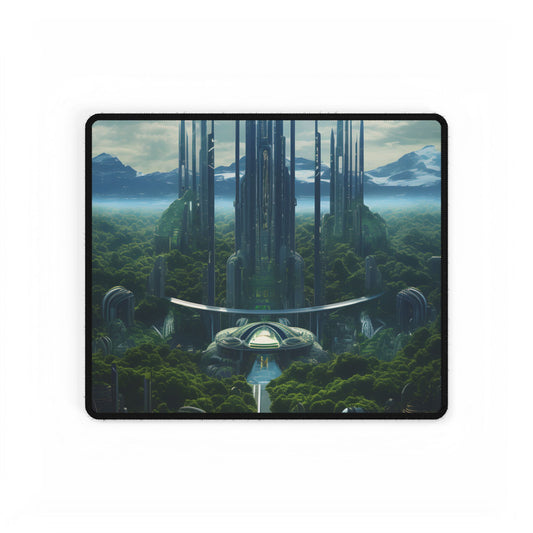 Dystopian Utopia: Perfect Yet Oppressive Society - Artwork - Desk Mat