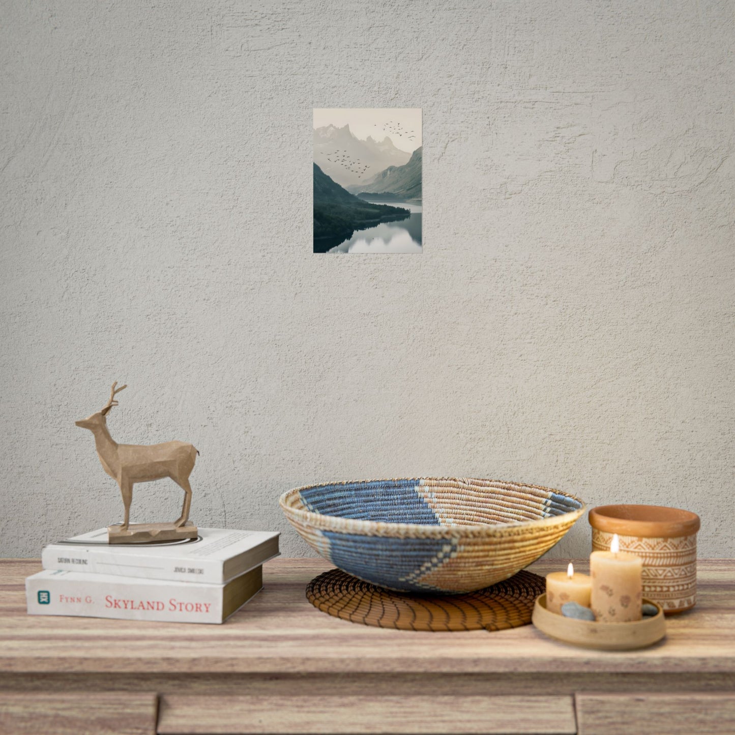 Serene Mountain Lake: A Peaceful Nature Artwork - Poster