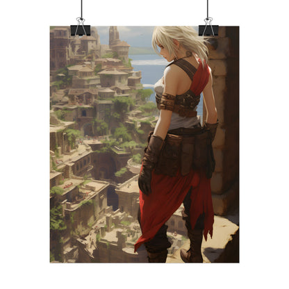 Dramatic Anime Female: Birds Eye View Illustration - Poster