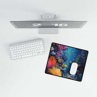 Vibrant Coral Reef Sanctuary: Underwater Artwork - Desk Mat