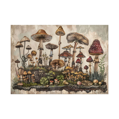 Vintage Mushroom Illustrations: A Collection of Unique Fungi - Poster